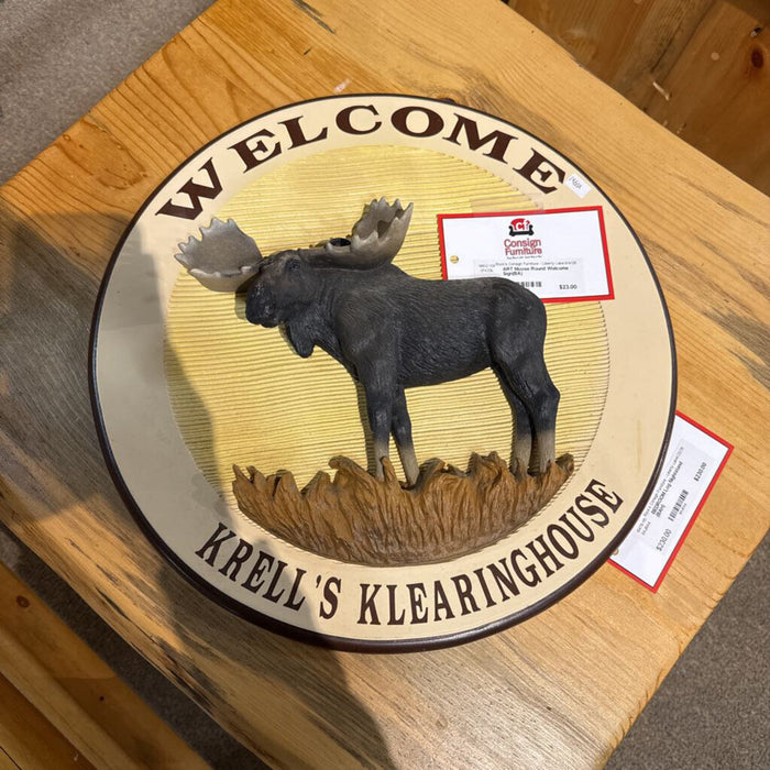 Moose Round Welcome Sign(BA)