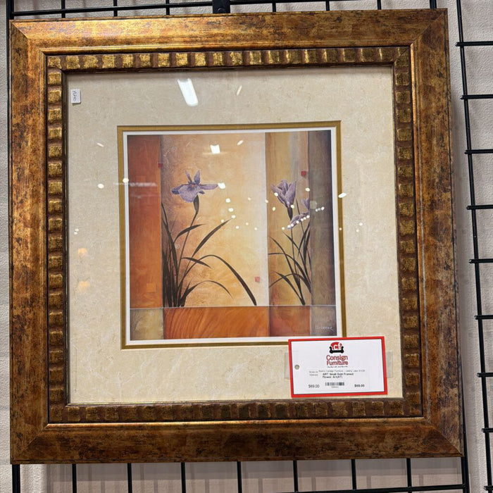 Small Gold Framed Flower Art(AT)