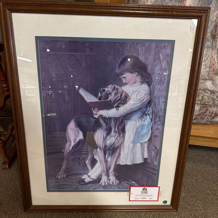 Girl/Dog Reading Art(AT)