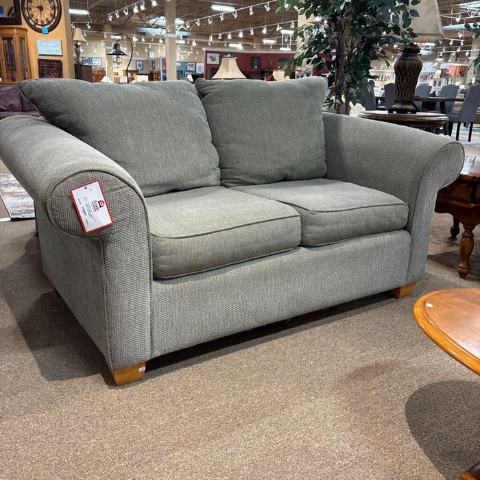 Green/Tan Fabric Loveseat(BAH)