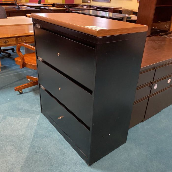 Wood Top 3-Drawer File Cabinet(BTK)