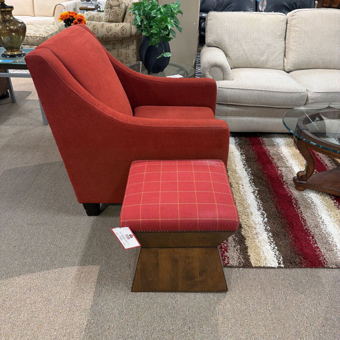 Red Plaid Footstool (SK)