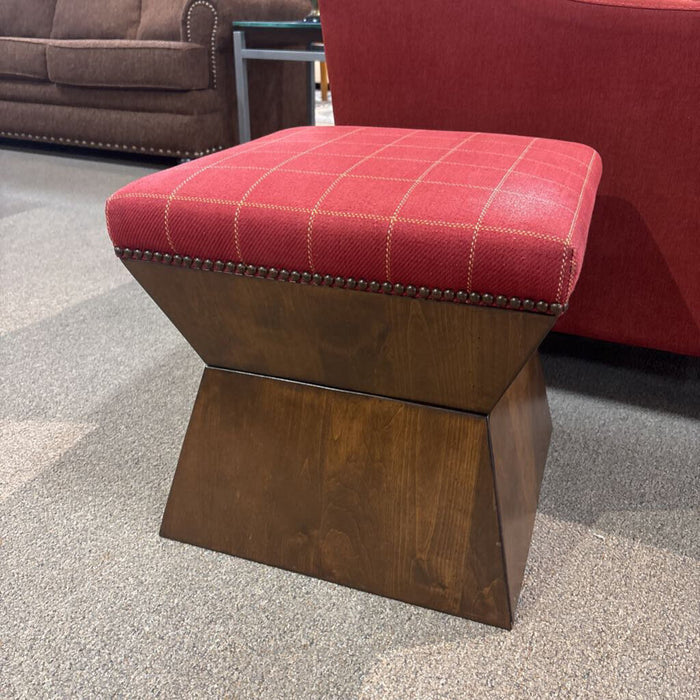 Red Plaid Footstool (SK)