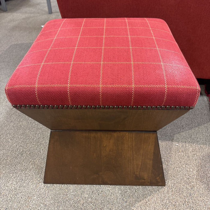 Red Plaid Footstool (SK)