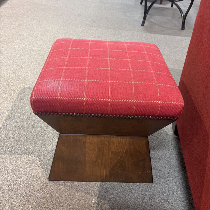 Red Plaid Footstool (SK)