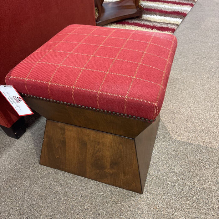 Red Plaid Footstool (SK)