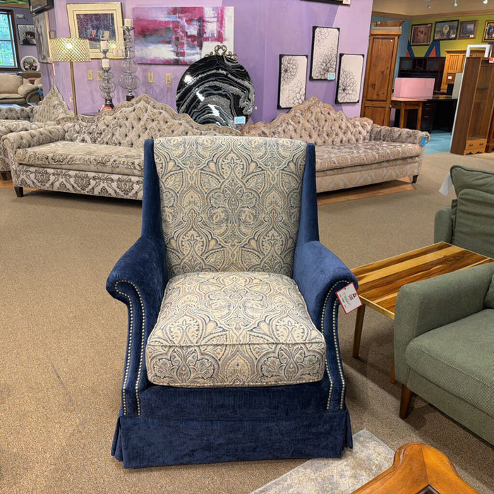 Blue/Paisley Fabric Chair (LSH)