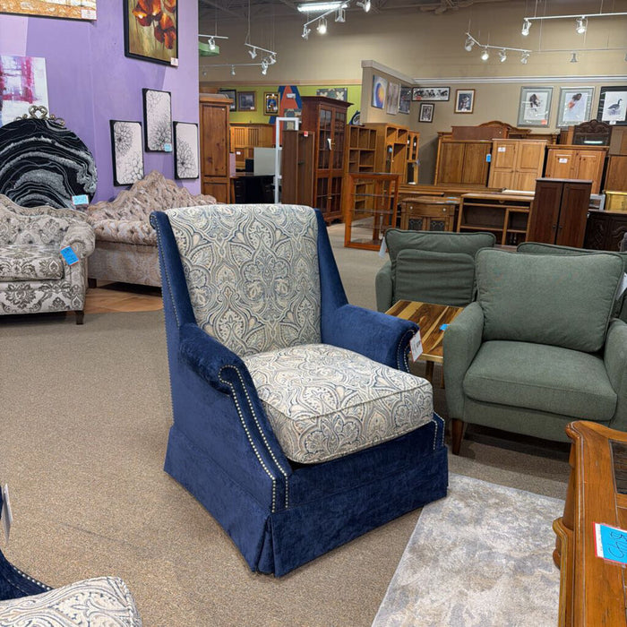 Blue/Paisley Fabric Chair (LSH)