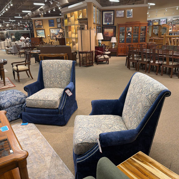 Blue/Paisley Fabric Chair (LSH)