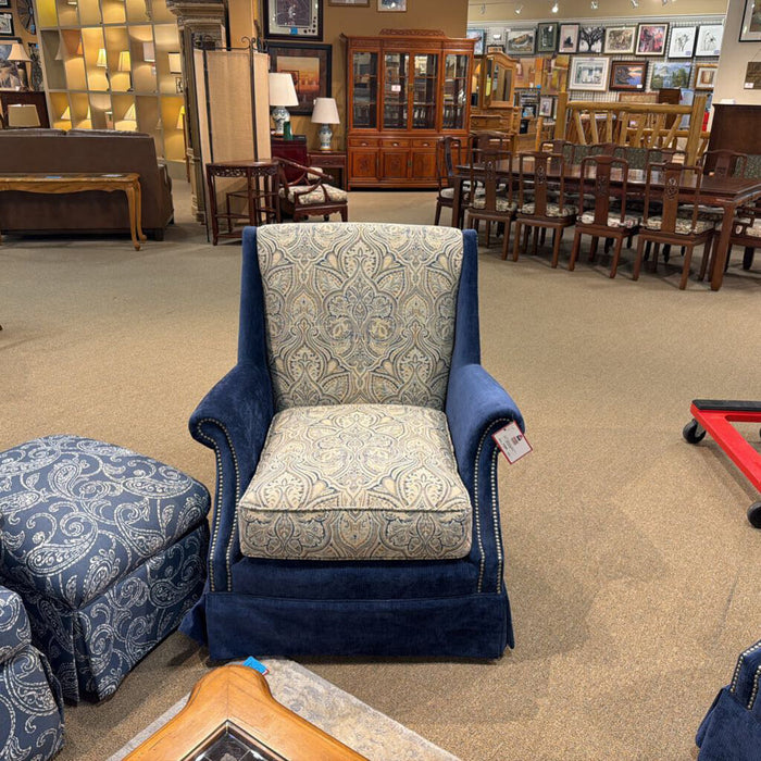 Blue/Paisley Fabric Chair (LSH)