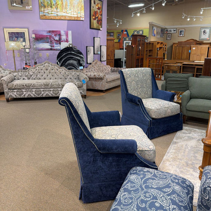 Blue/Paisley Fabric Chair (LSH)