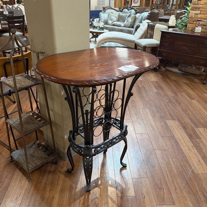 Bistro Table Wood Top Metal Legs (BBK)