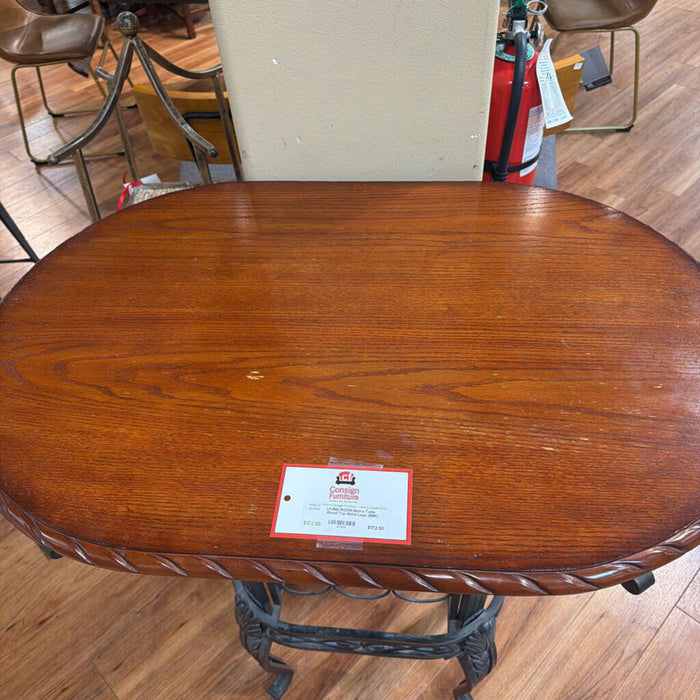 Bistro Table Wood Top Metal Legs (BBK)