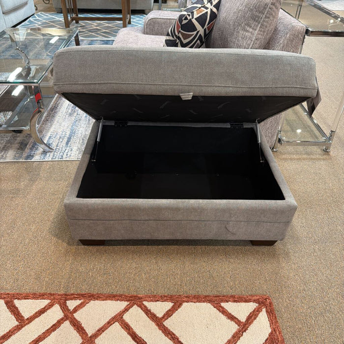 Large Grey Fabric Square Ottoman(BAH)