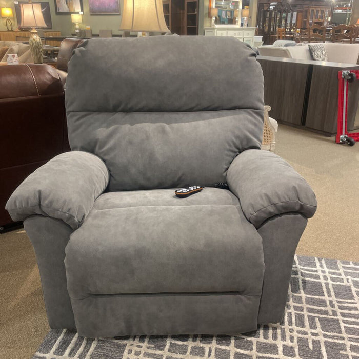 Grey/Blue Fabric Powered Recliner(SAK)