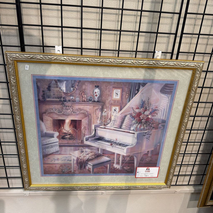 Gold/Silver Framed Piano Art(SK)
