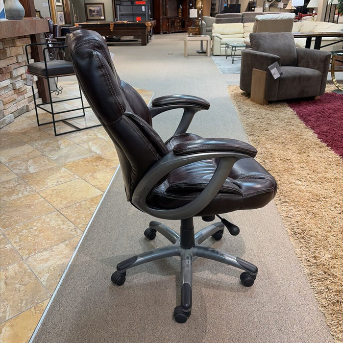 Dark Brown Leather Office Chair (SK)