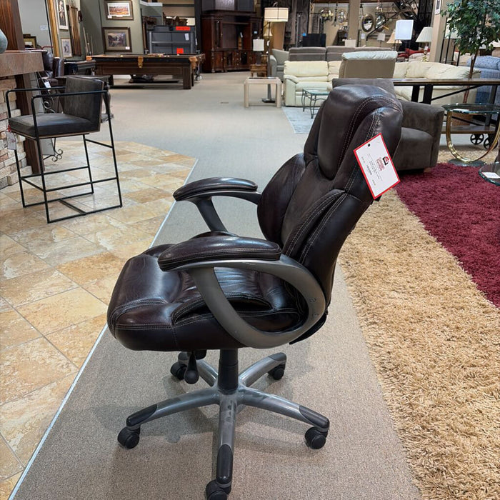 Dark Brown Leather Office Chair (SK)