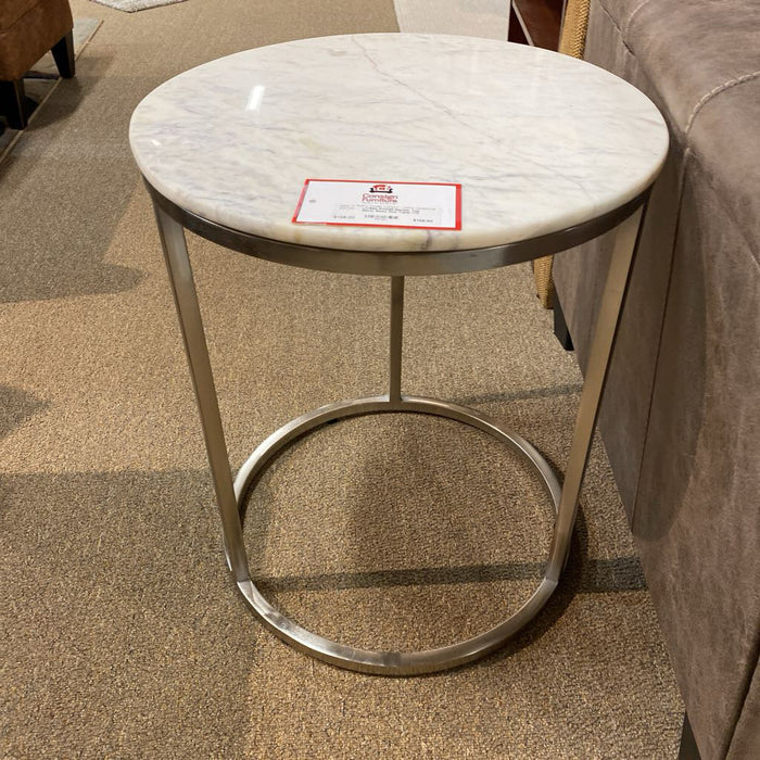 Marble Top Silver Base End Table (TI)