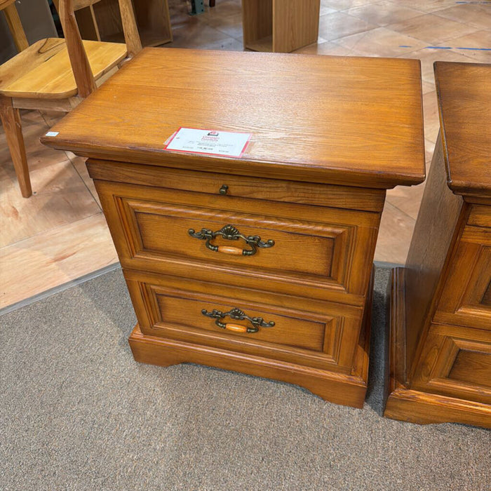 Wood 2 Drawer Nightstand (BKH)