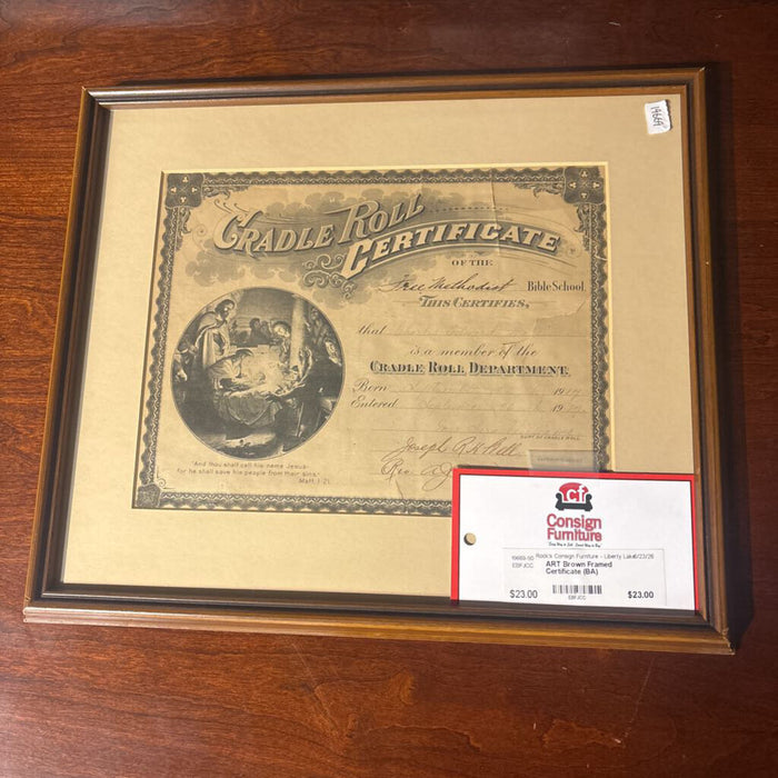 Brown Framed Certificate (BA)
