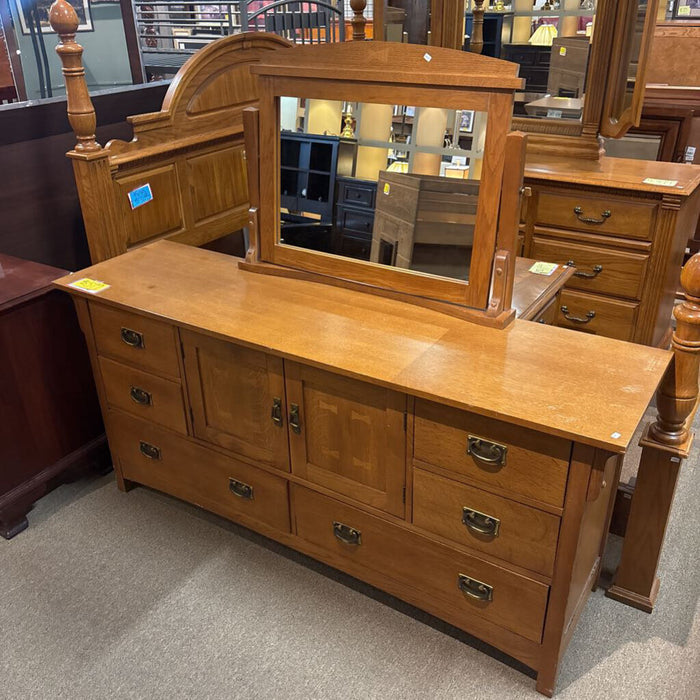 Oak LW 2-Door 6-Drawer Credenza (LSH)