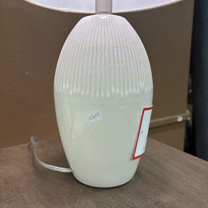 Glass White Table Lamp + Shade (LS)