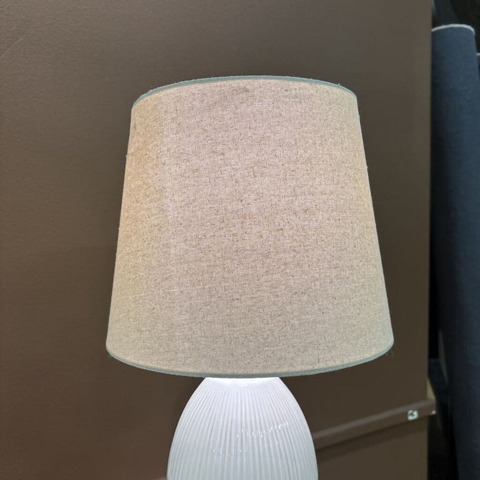 Glass White Table Lamp + Shade (LS)