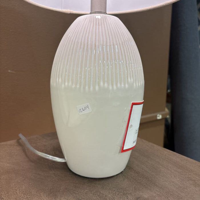 Glass White Table Lamp + Shade (LS)
