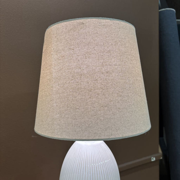 Glass White Table Lamp + Shade (LS)