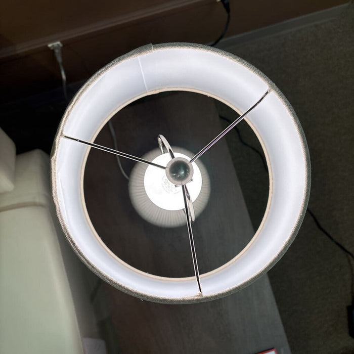 Glass White Table Lamp + Shade (LS)