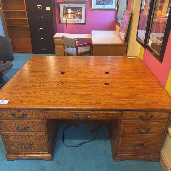 Small Darkwood Desk w/ 2-Doors (BTK)