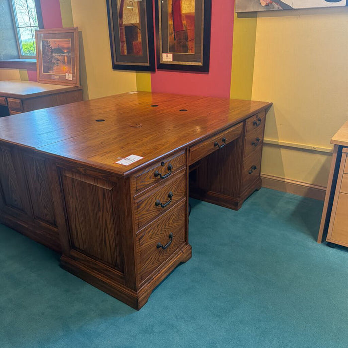 Small Darkwood Desk w/ 2-Doors (BTK)