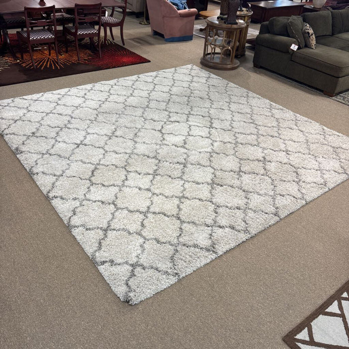 11"x11" Grey Tuft Patterned Rug(BTK)