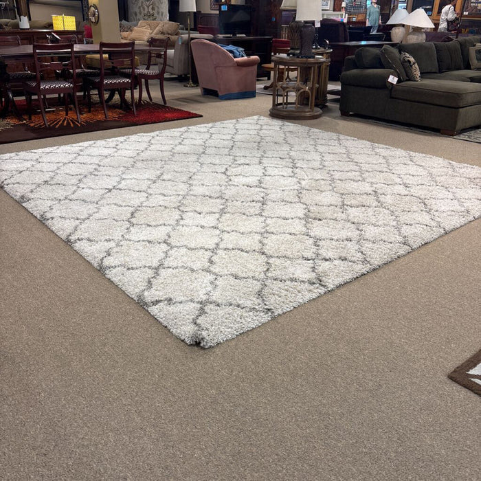 11"x11" Grey Tuft Patterned Rug(BTK)