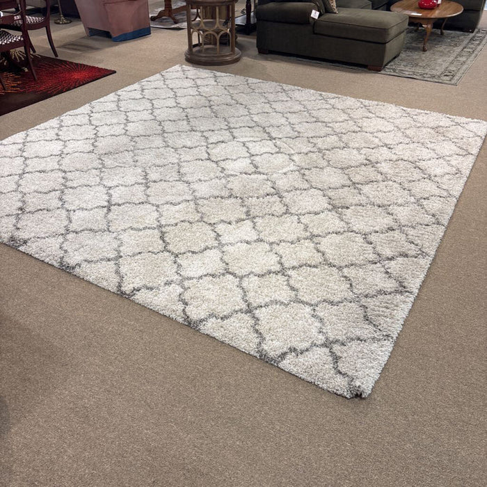 11"x11" Grey Tuft Patterned Rug(BTK)