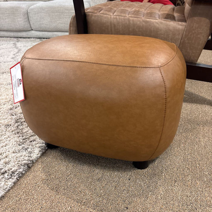 Brown Leather Ottoman(SK)