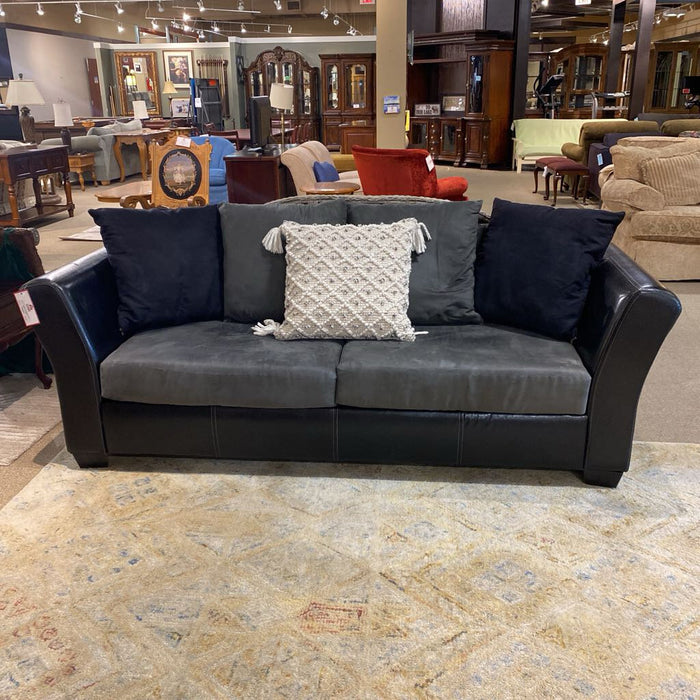 Black Leather + Suede Couch (BAH)