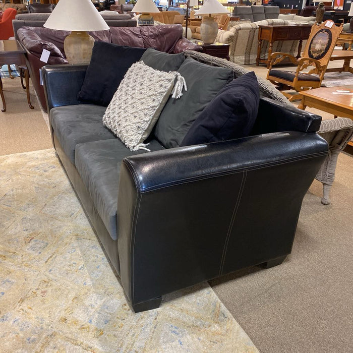Black Leather + Suede Couch (BAH)