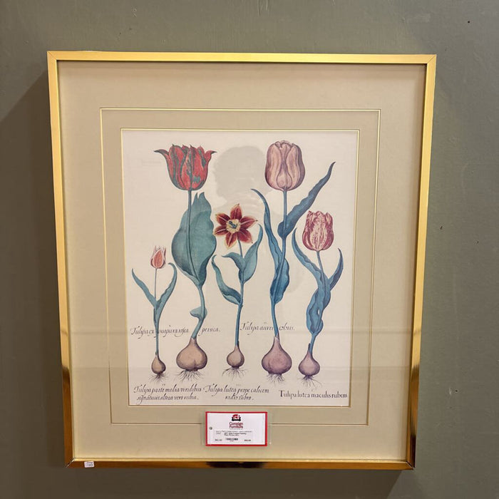 Gold Framed Painting Plant Picture (KL)