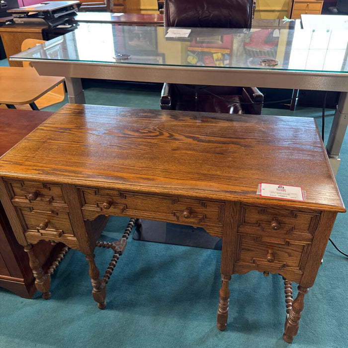 Oak 5-Drawer Executive Desk (LSH)