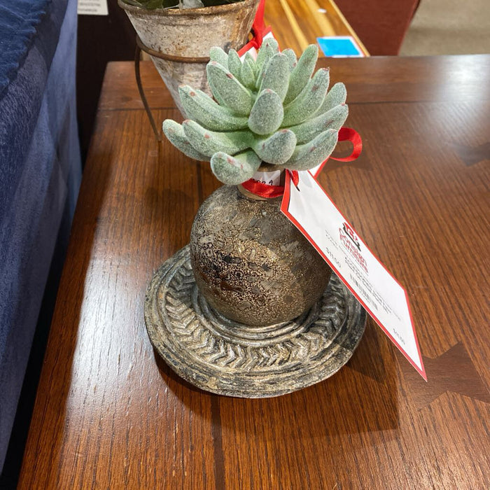 Small Faux Plant On Small Plate (M)