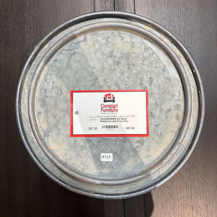 S/2 Metal Baking Serving Treys (AL)