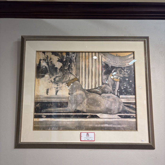 Grey Dog Framed Art (BII)