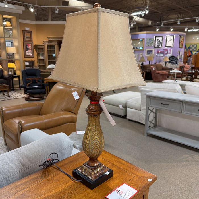 Gold + Brown Table Lamp (AT)