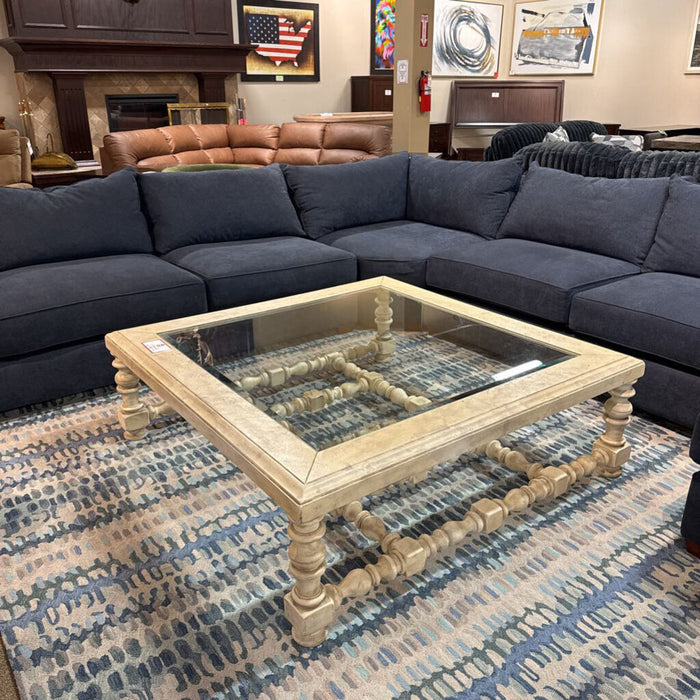Large Glass Top Sq. Coffee Table (ATH)