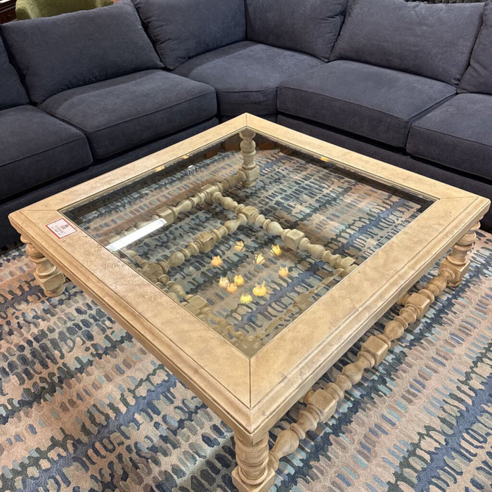 Large Glass Top Sq. Coffee Table (ATH)