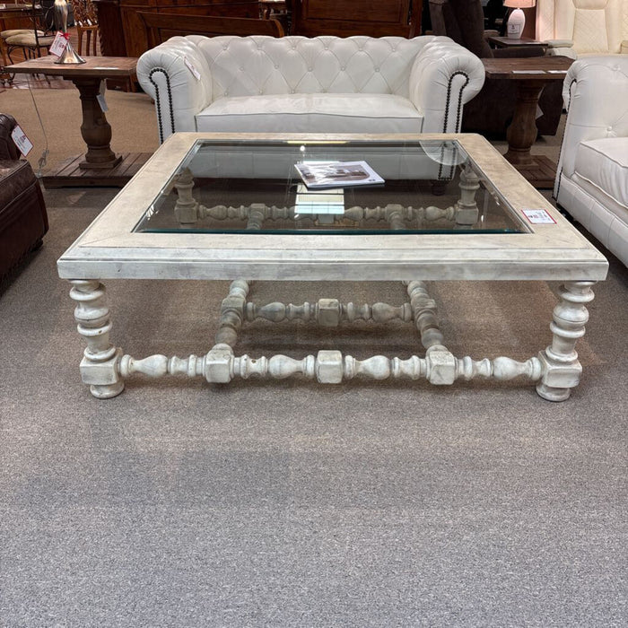 Large Glass Top Sq. Coffee Table (ATH)