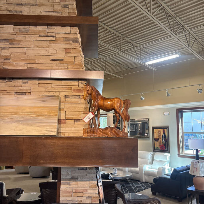 Wood Carved Stallion Decor (LSH)