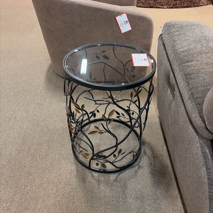Black GT Round Metal End Table(KL)